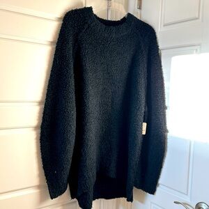 NWT FREE PEOPLE BLACK LONG TUNIC OVERSIZED SWEATER